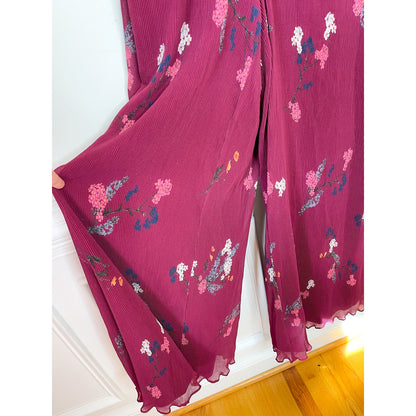 Keepsake Night Fall Pleated Wide-leg Jumpsuit Size Large