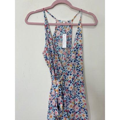 Poupette St. Barth Tamara Floral Wrap Maxi Dress Small Floral Print Sleeveless