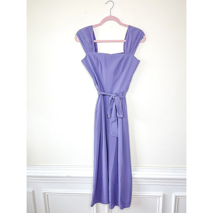Gal Meets Glam Square Neck Crepe Jumpsuit In Dusty Purple Size 2