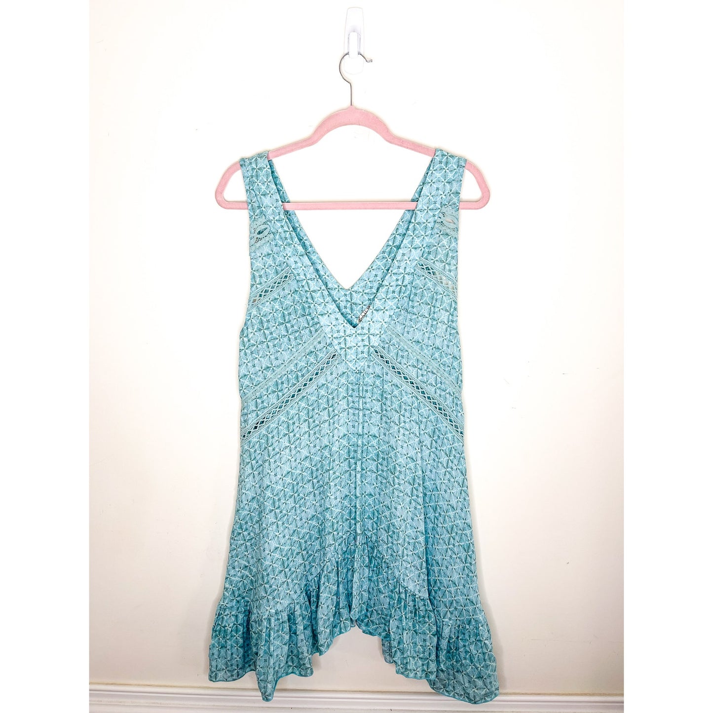 Free People Light Blue Let it Happen Mini Slip Dress Size XS