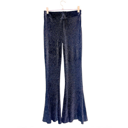Free People So Charming Velvet Flare Pull-On Pants in Black