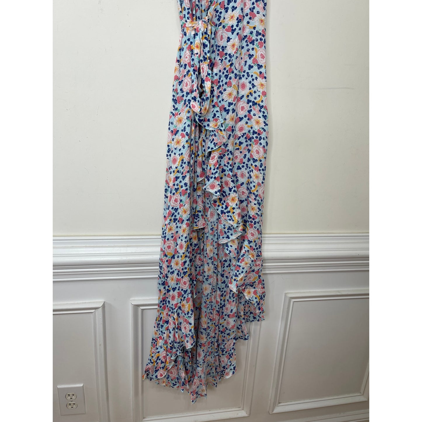 Poupette St. Barth Tamara Floral Wrap Maxi Dress Small Floral Print Sleeveless