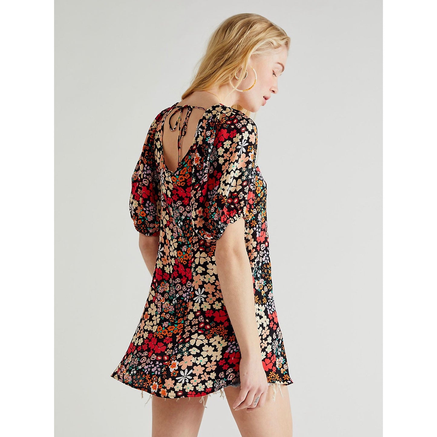 Free People Callie Printed Tunic in Red Floral Combo Size XS