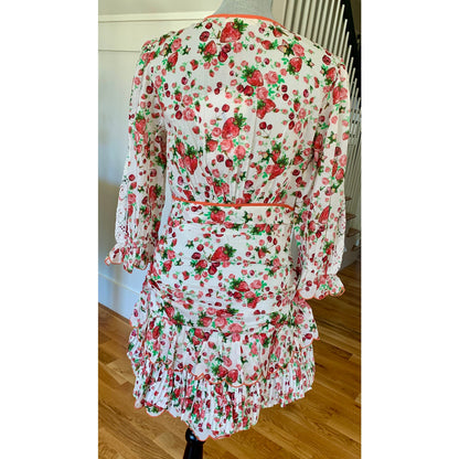 Love Shack Fancy Marquise Dress in Cloudy Pop Rocks Size 10 Tiered Ruffle Lace
