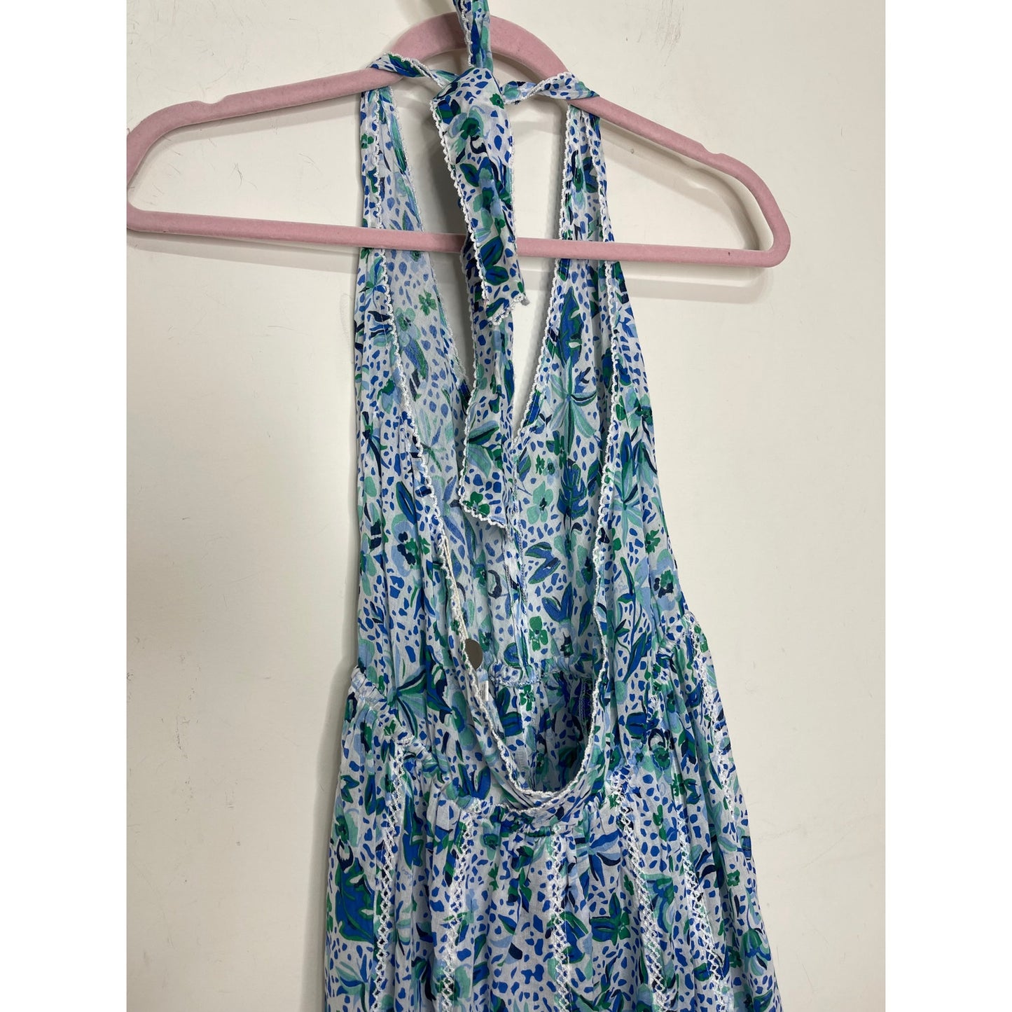 Poupette St. Barth Carine Maxi Dress in Blue Monaco Medium Sleeveless Halter