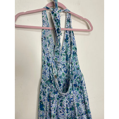 Poupette St. Barth Carine Maxi Dress in Blue Monaco Medium Sleeveless Halter