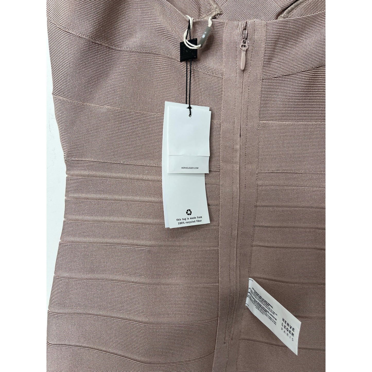 Herve Leger Bandage Sweetheart Strappy Mini Dress in Bare Large Sleeveless