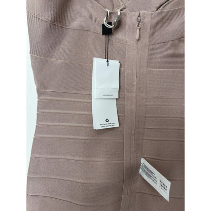 Herve Leger Bandage Sweetheart Strappy Mini Dress in Bare Large Sleeveless