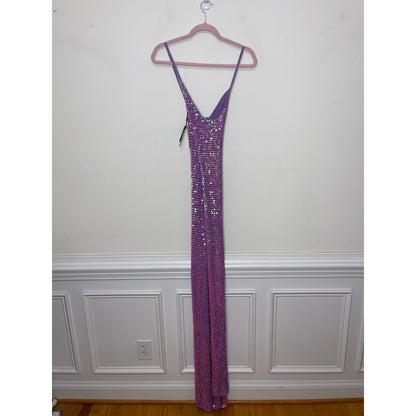 Retrofete Marie Dress in Iridescent Lilac Pink Size M/L Sleeveless Embellished