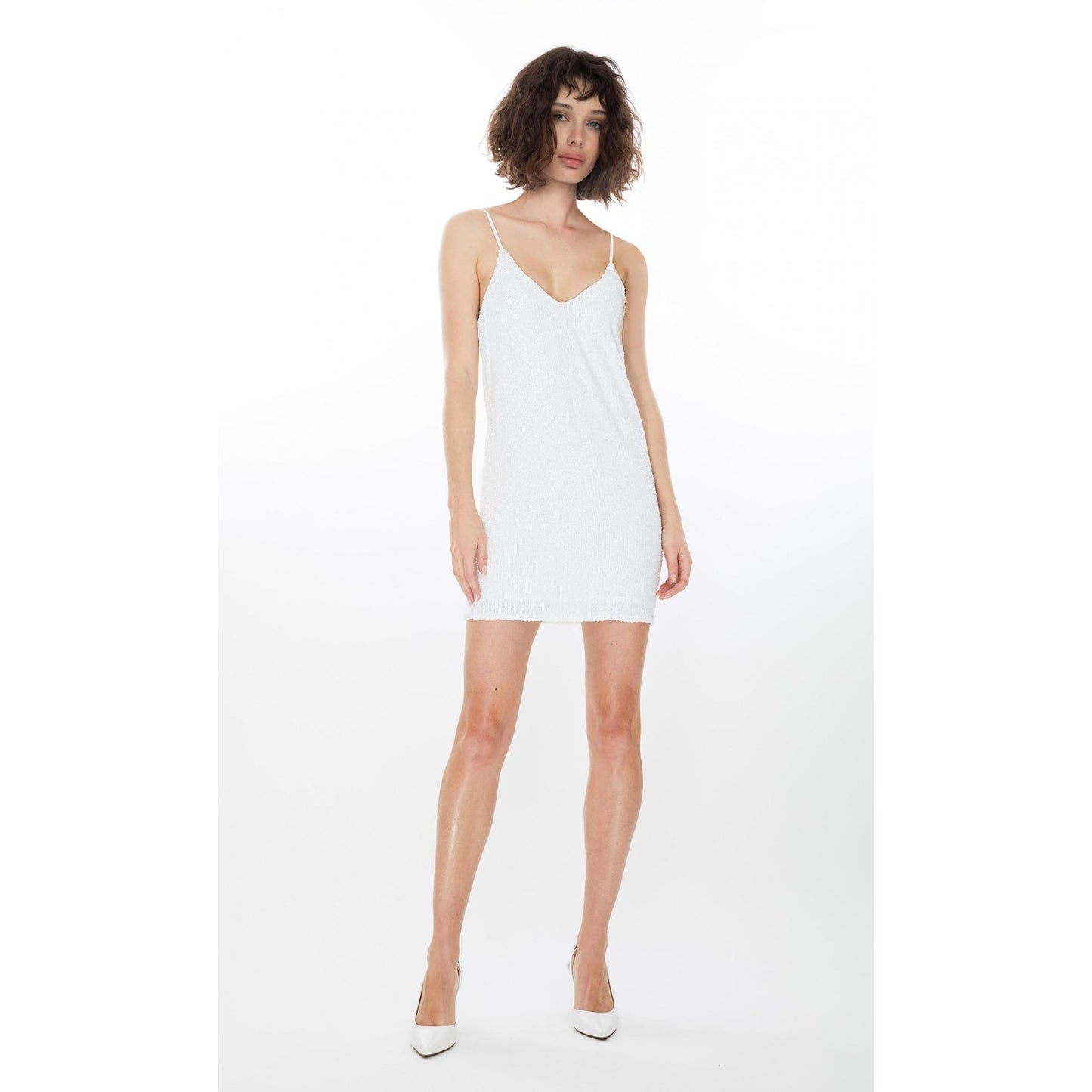 Generation Love Astrid White Sequin Mini Dress Size Medium