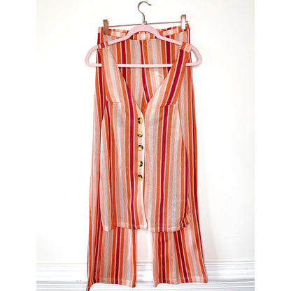 Free People Bridgette Striped Summer Sweater Vest Set Size XS