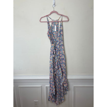 Poupette St. Barth Tamara Floral Wrap Maxi Dress Small Floral Print Sleeveless