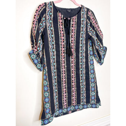Tolani Kailani Hacienda Embroidered Tunic Dress Size XS