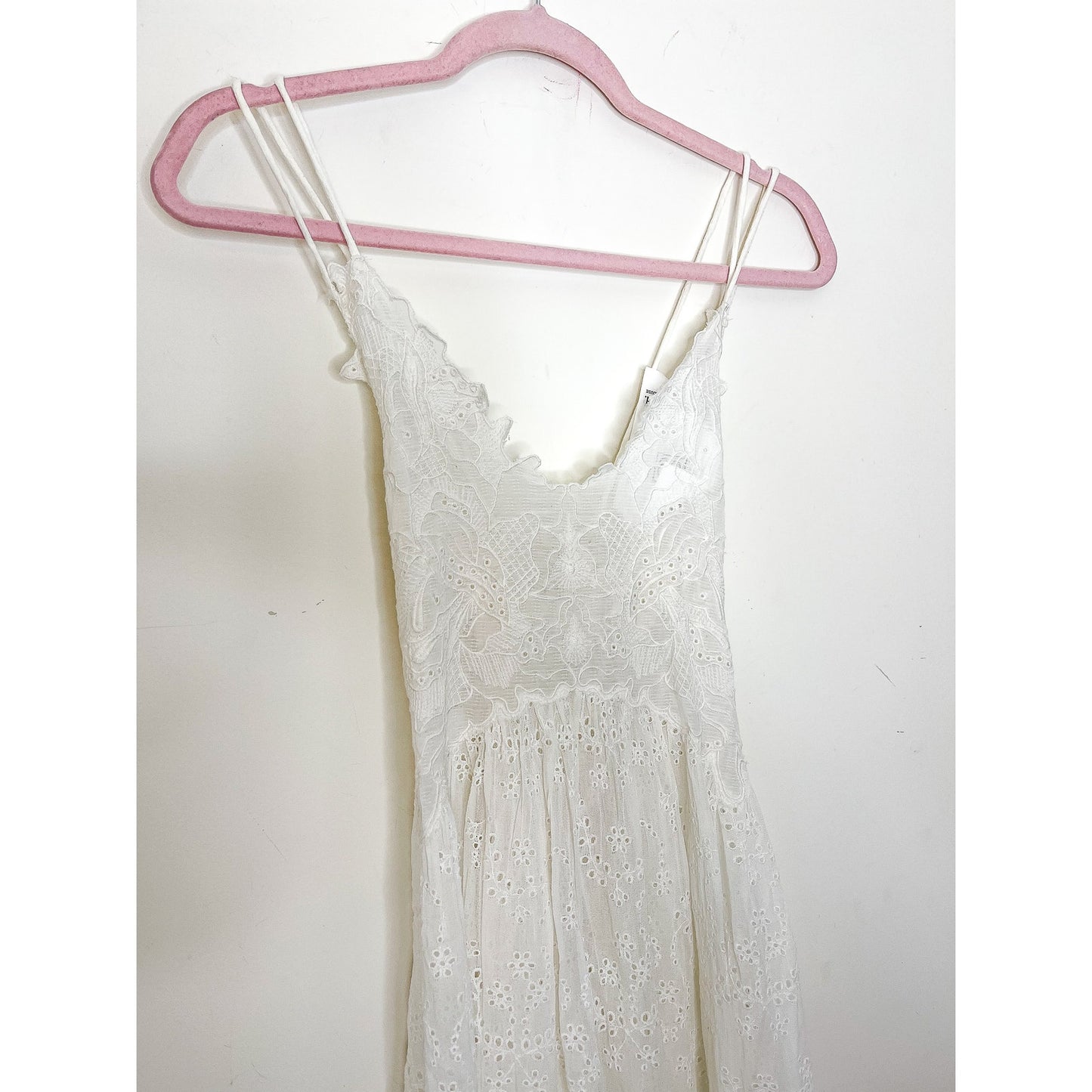 Free People Dolly Embroidered Slip Dress in White Size Small