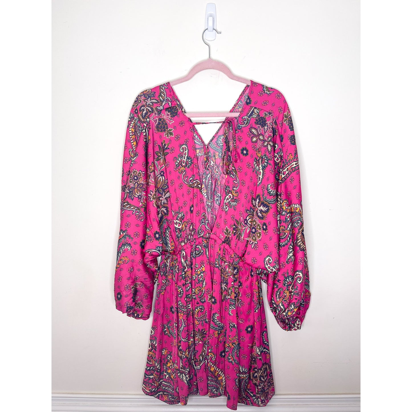 Free People Arzel Printed Mini Dress in Pink Combo Size XS