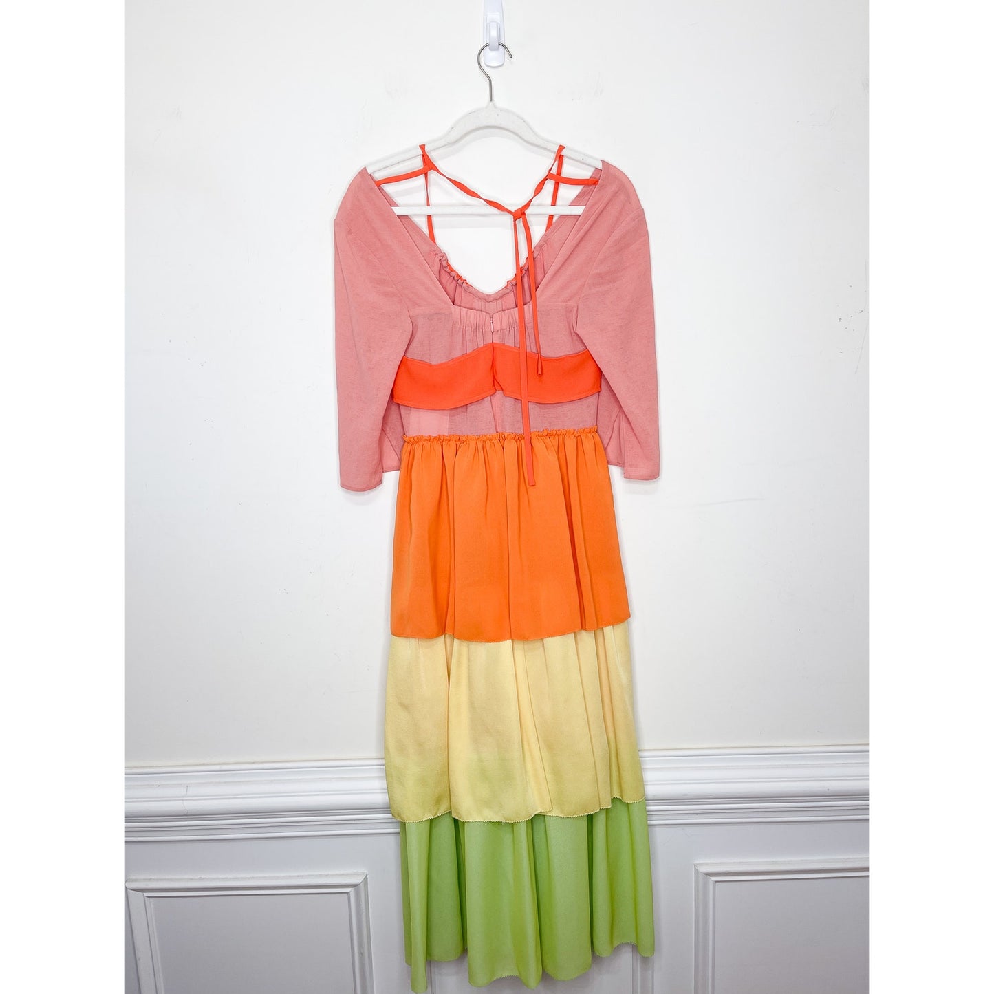Rejina Pyo Cleo Tie-Back Tiered Maxi Dress Size 12