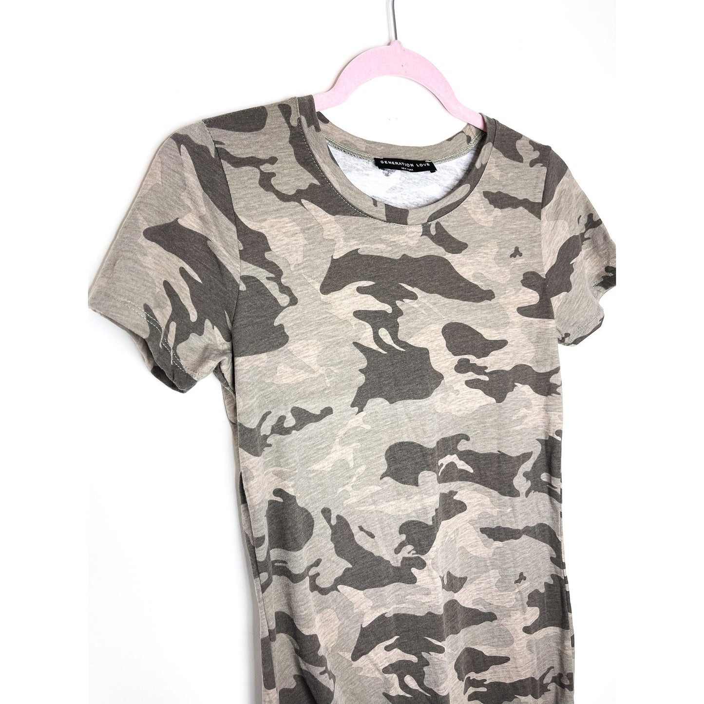 Generation Love Holly T-shirt Dress in Camo Print