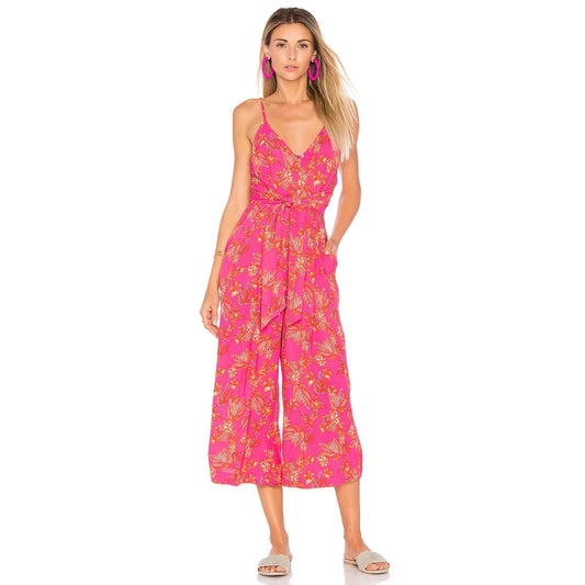 Free People Hot Tropics Jumpsuit in Pink Combo Size 2