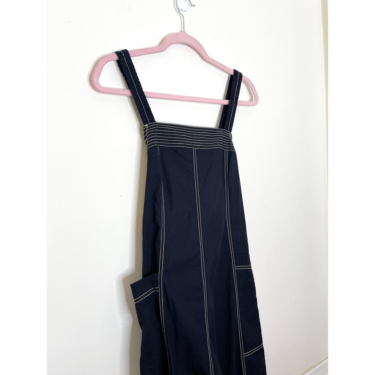 Free People Desert Hearts Apron Maxi Dress in Black Size Small