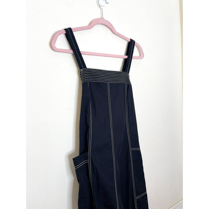 Free People Desert Hearts Apron Maxi Dress in Black Size Small