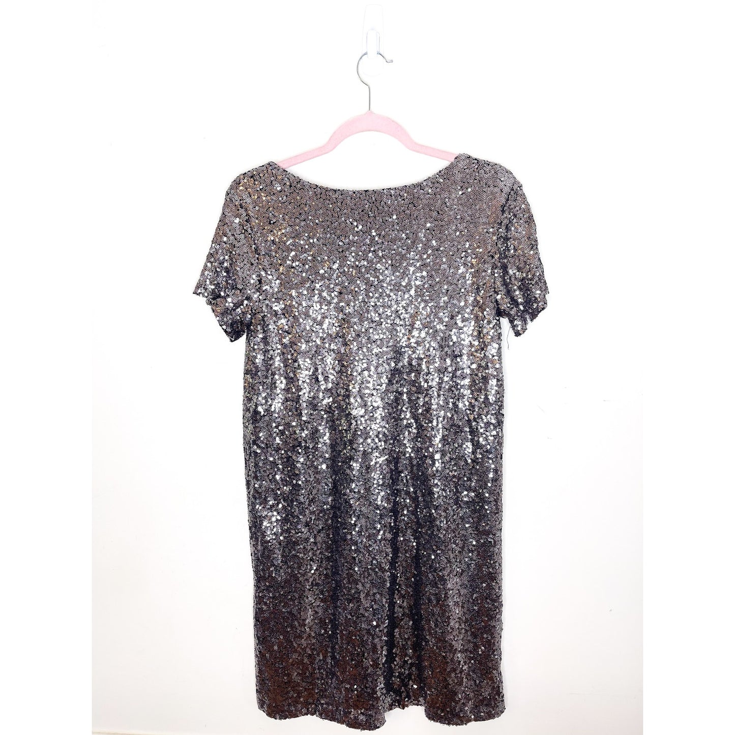 Lulus Light Up The Night Charcoal Sequin Shift Dress Size Small