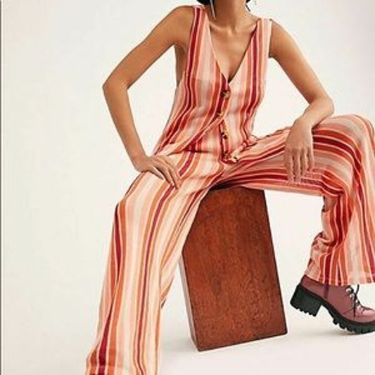 Free People Bridgette Striped Summer Sweater Vest Set Size XS