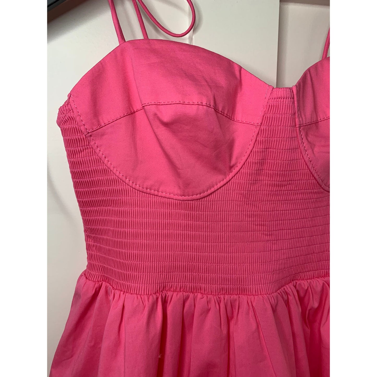 Staud Mini Landry Dress in Plumeria Large Midi Babydoll Spaghetti Strap Lined