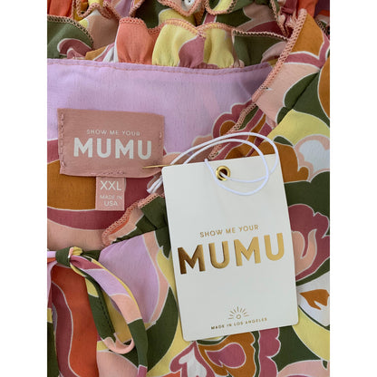 Show Me Your Mumu Wild Dreams Mini Dress in Retro Floral Size XXL Cap Sleeve