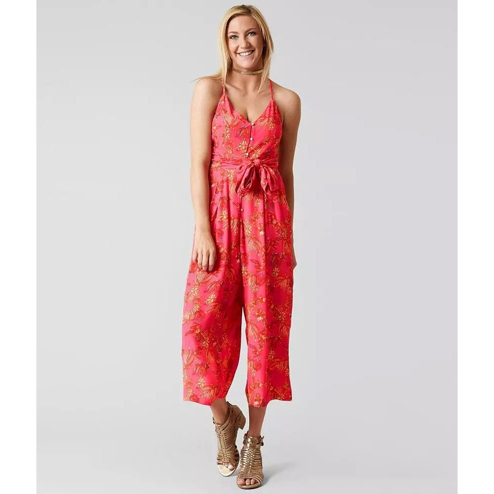 Free People Hot Tropics Jumpsuit in Pink Combo Size 2