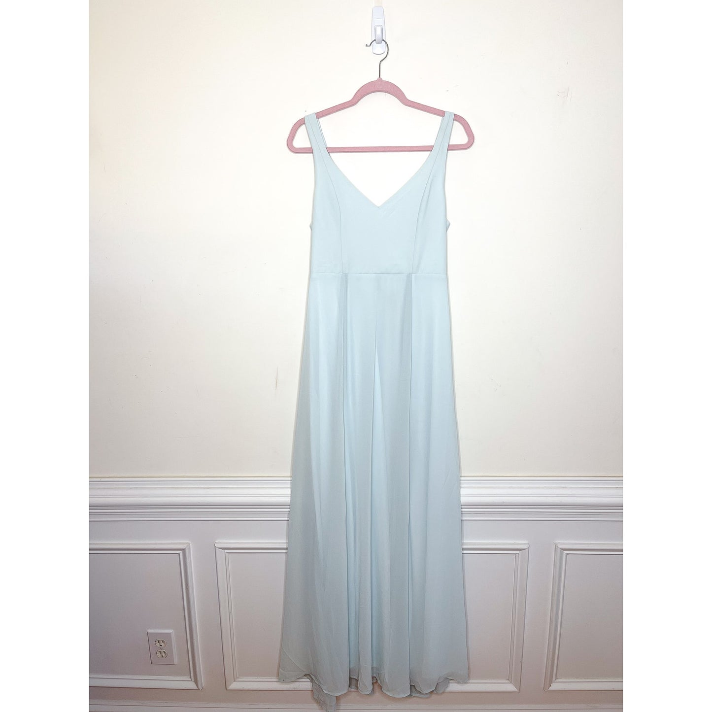 Show Me Your Mumu Jenn Maxi Dress in Icy Blue Chiffon Size Large