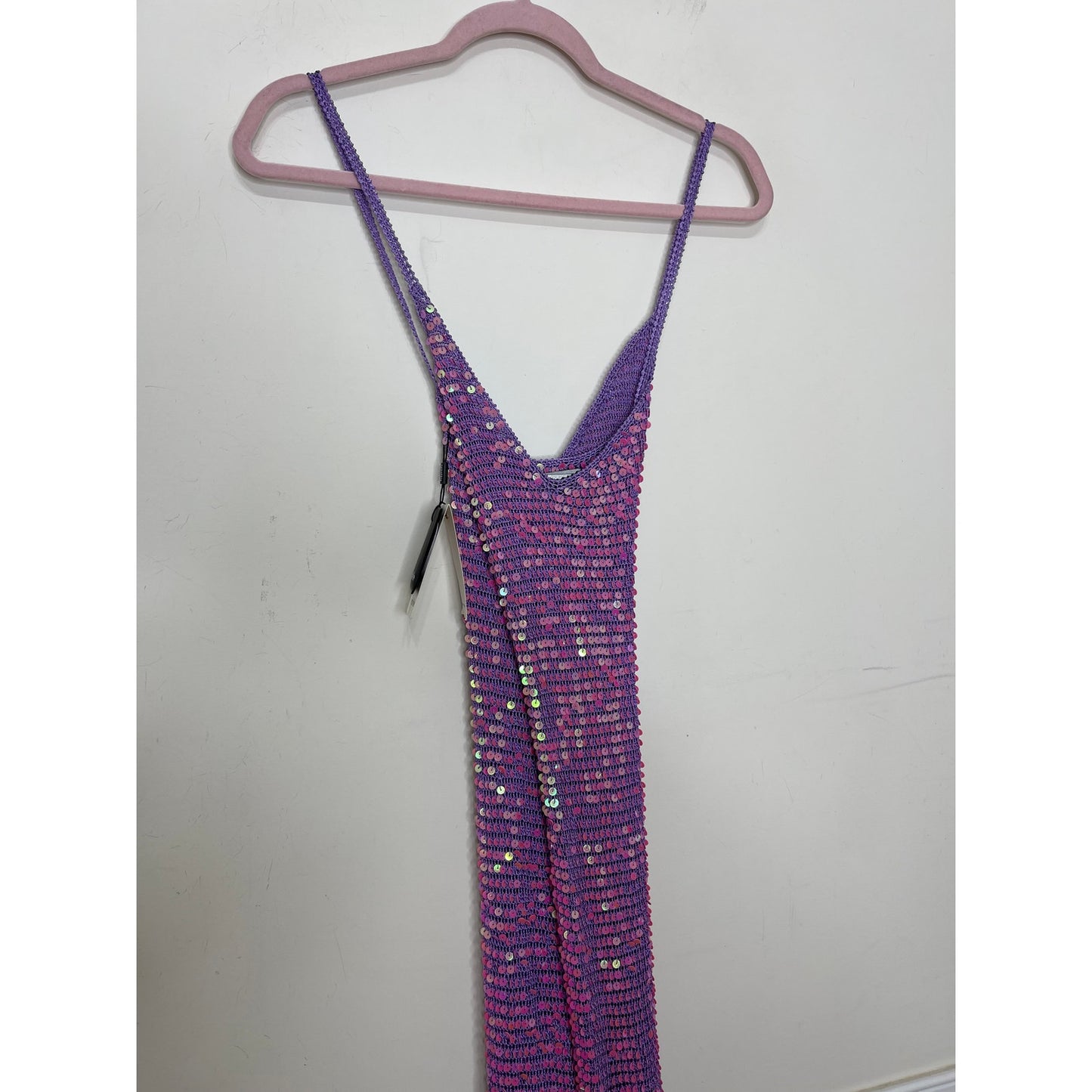 Retrofete Marie Dress in Iridescent Lilac Pink Size M/L Sleeveless Embellished