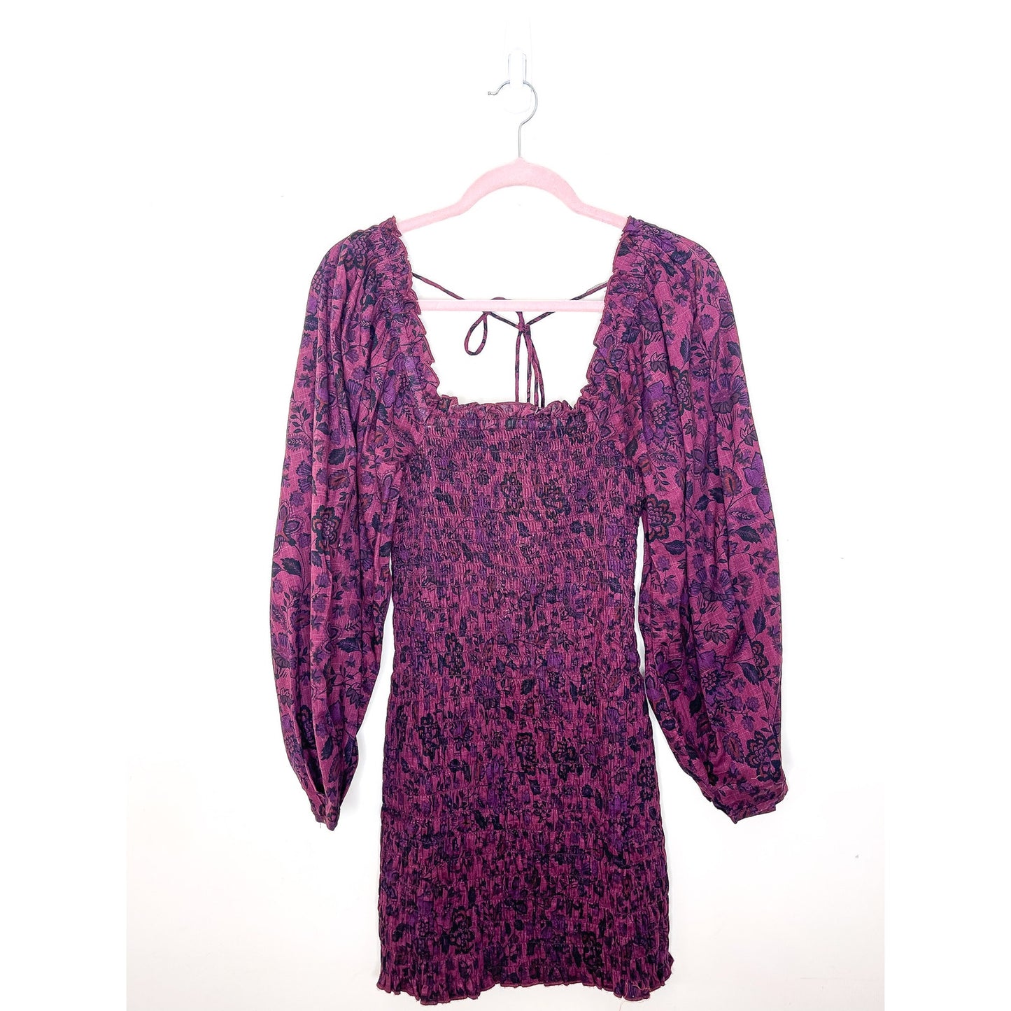 Free People Smock It To Me Mini Dress in Hazelnut Combo Size XS
