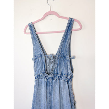 Free People Alora Denim Jumpsuit In Stillwater Blue Size Small