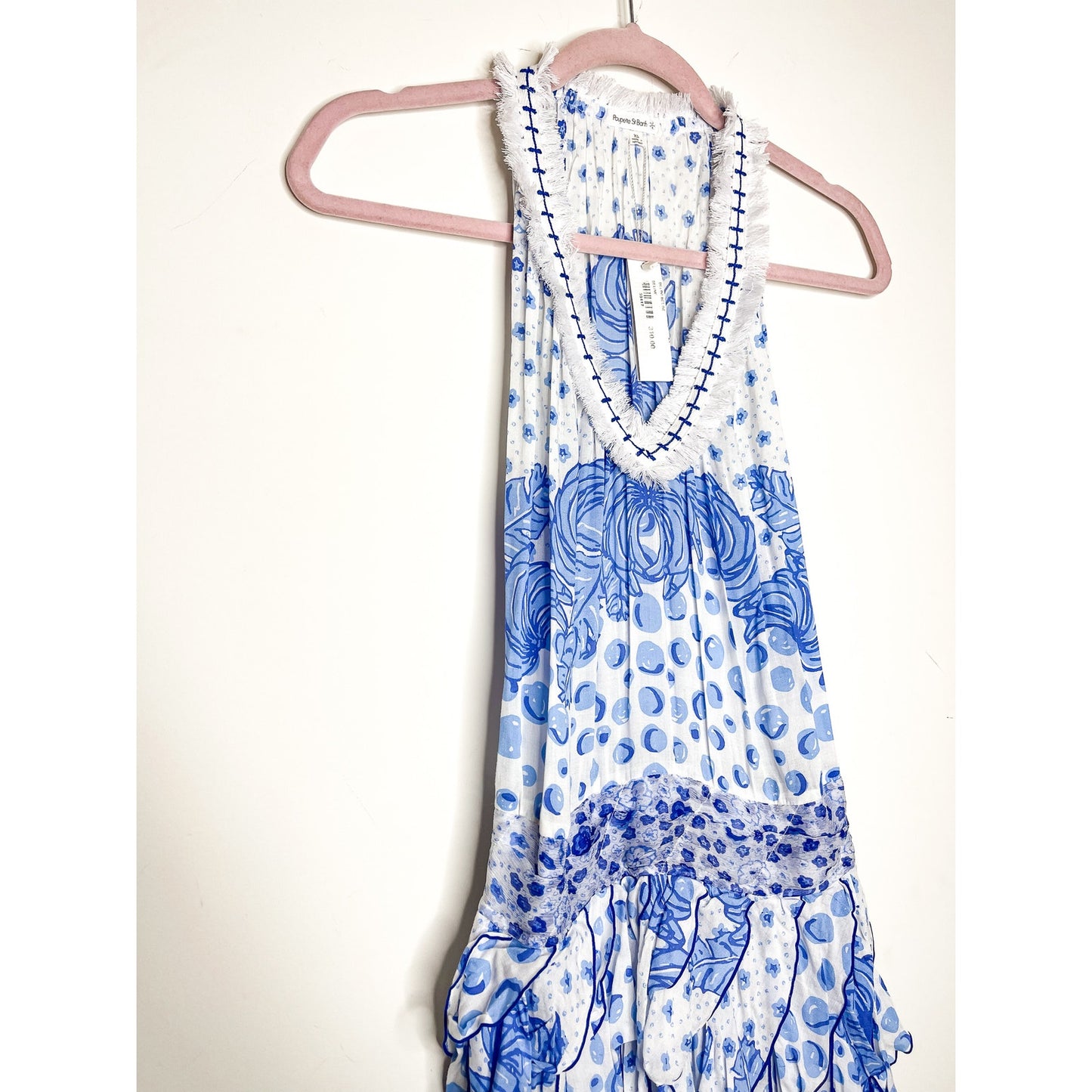 Poupette St. Barth Beline Blue Printed Mini Dress Size XS