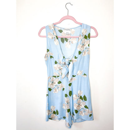 Privacy Please Floral Rivington Romper in Light Blue Floral Size XS