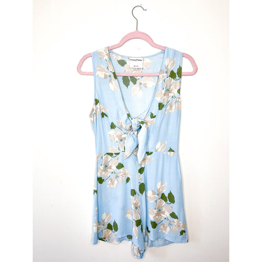 Privacy Please Floral Rivington Romper in Light Blue Floral Size XS