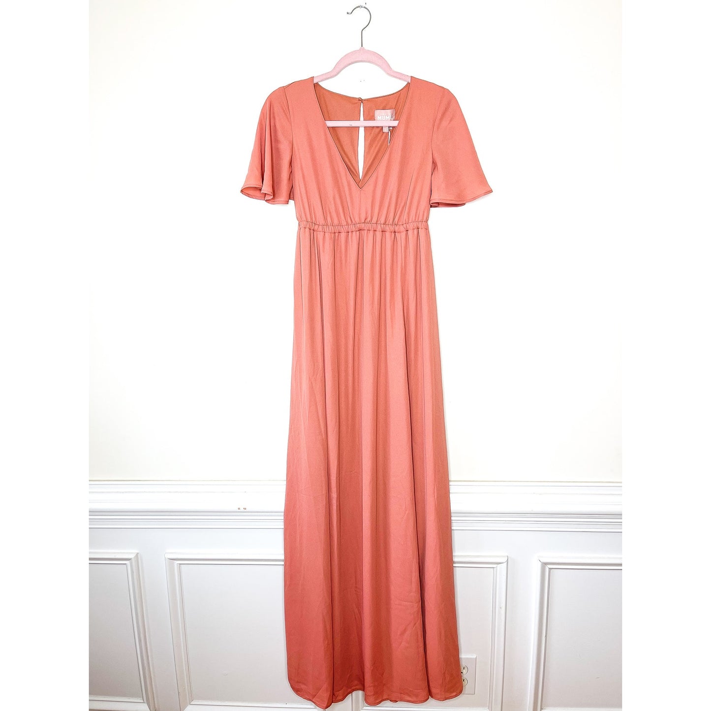 Show Me Your Mumu Emily Empire Maxi Dress in Rustic Mauve Crisp Size 1X