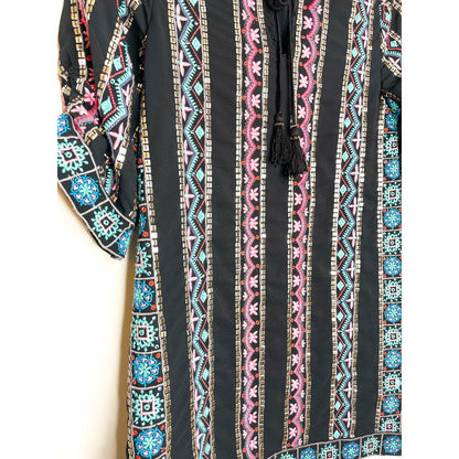 Tolani Kailani Hacienda Embroidered Tunic Dress Size XS