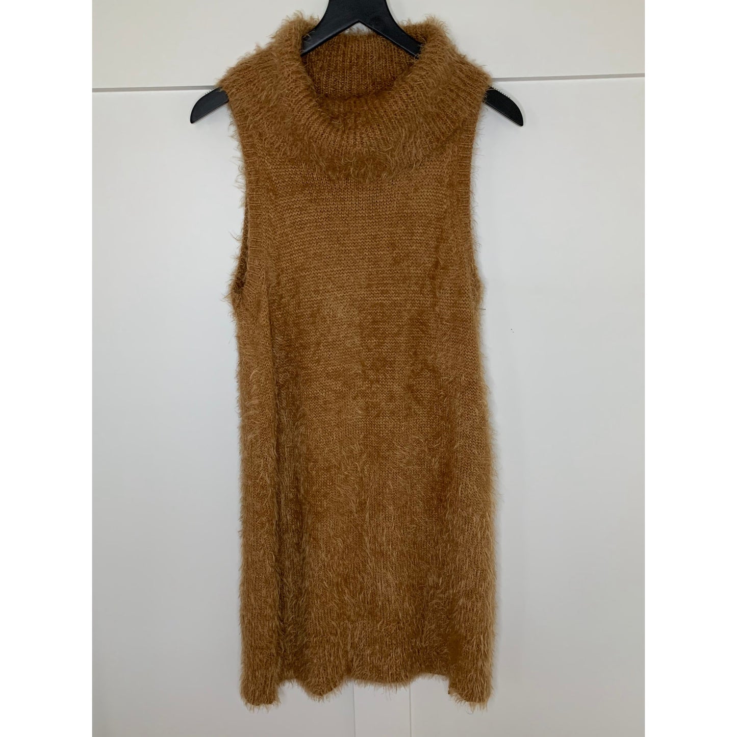 Show Me Your Mumu Sweater Dress Fauna Tan Medium Knit Turtleneck Sleeveless