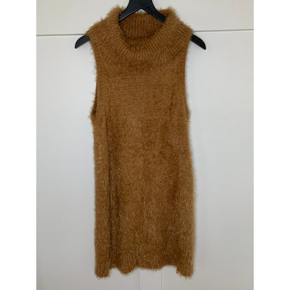 Show Me Your Mumu Sweater Dress Fauna Tan Medium Knit Turtleneck Sleeveless
