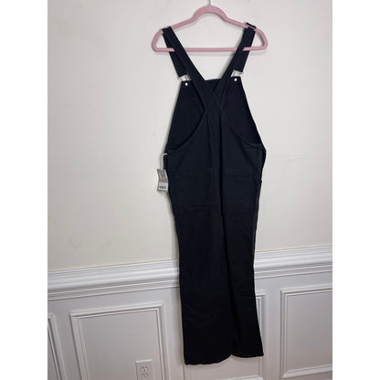 Everlane The Cotton Canvas Overalls in Black Size 8 Straight Leg Bib Pocket
