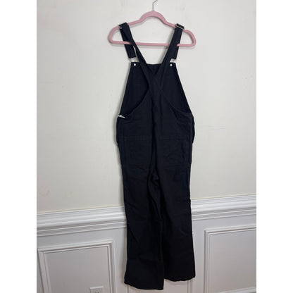 Everlane The Cotton Canvas Overall in Black Size 6 Straight Leg Bib Pocket Front