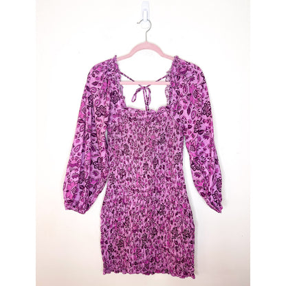 Free People Smock It To Me Mini Dress in Azalea Combo Size XS FRE345