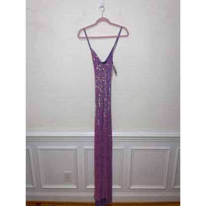 Retrofete Marie Dress in Iridescent Lilac Pink Size M/L Sleeveless Embellished