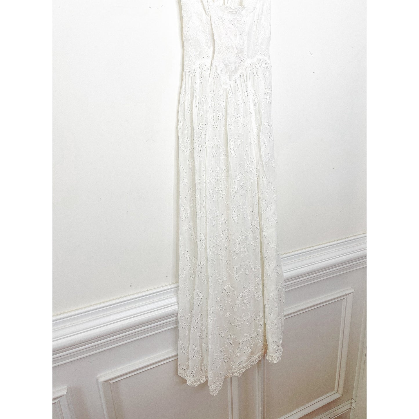 Free People Dolly Embroidered Slip Dress in White Size Small