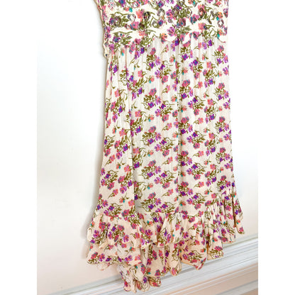 Free People Adella Printed Mini Slip Dress in Petal Pink Size Small