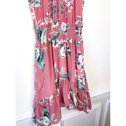 Generation Love Pink High Neck Floral Ruffle Mini Dress Size XS