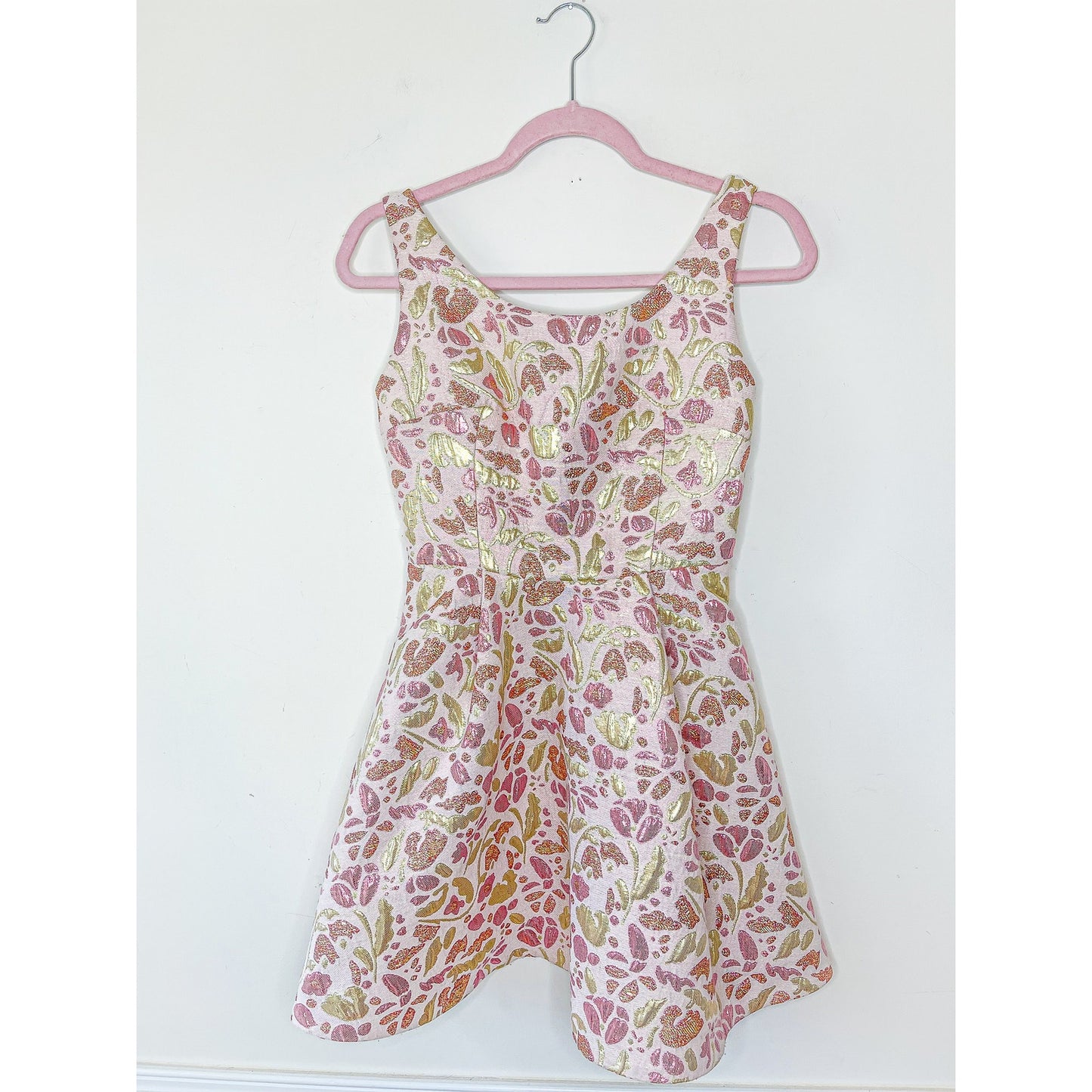 Free People Sparkle Deluxe Jacquard Mini Dress in Pink Size Small