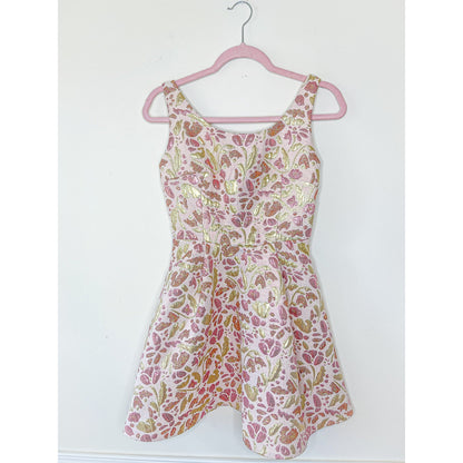 Free People Sparkle Deluxe Jacquard Mini Dress in Pink Size Small