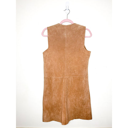 Mango Tan 100% Leather Snap-front Dress Size Medium